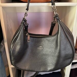 Silver Metallic Coach Bag